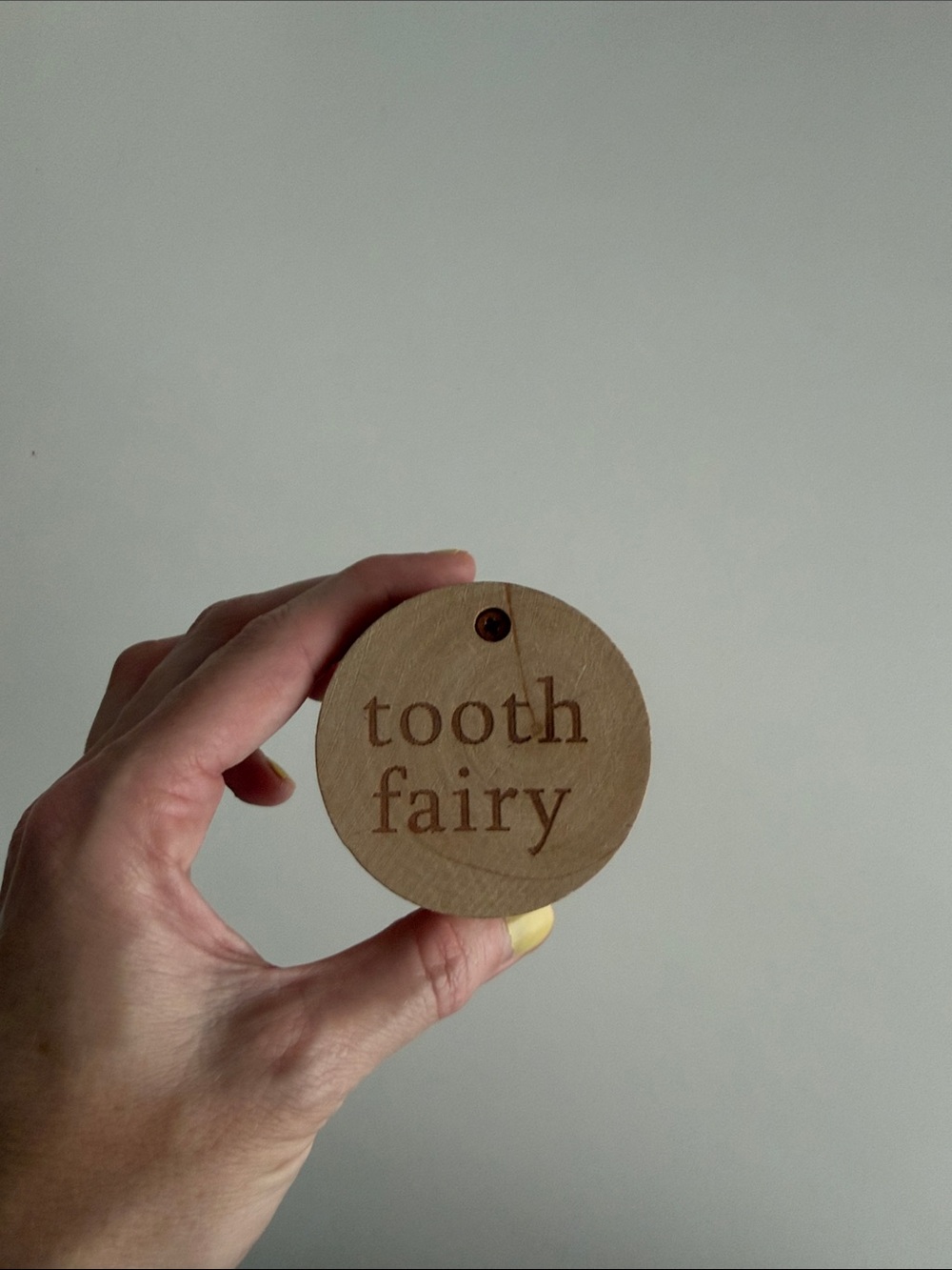 Tooth Fairy Round Treasure Box - Natural Wood - Storage Container - Keepsake